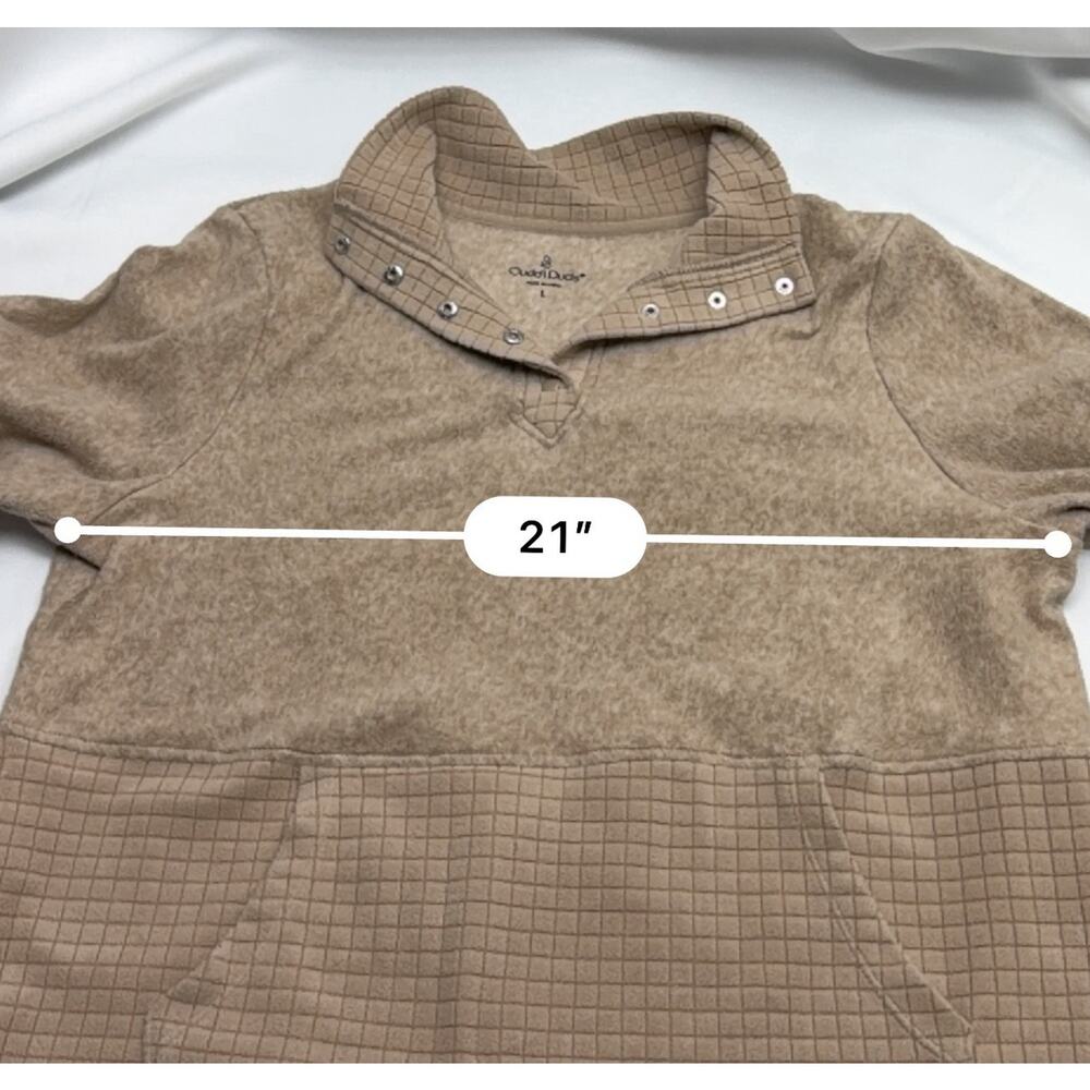 Cuddl Duds Fleece Lounge Set Women's Large Beige Pullover Top Pants Cozy - Picture 9 of 13